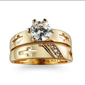 Laminated gold ring